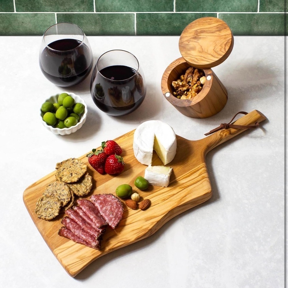 Rock & Branch Olive Wood Serving Paddle Charcuterie Board Natural Wood - Picture 2 of 9